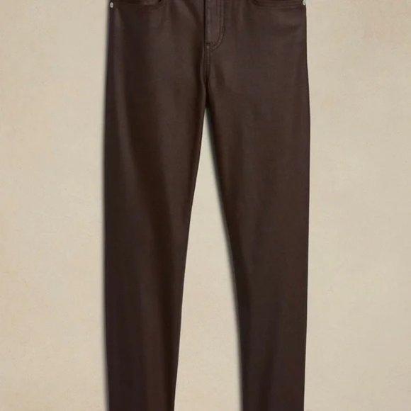 Banana Republic Ultra High-Rise Slim Coated Jean size 35L Dark Green - Picture 5 of 5